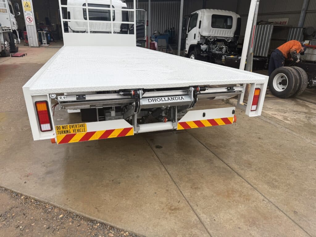 Rear of truck with Dhollandia tailgate installed.